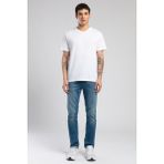 Lee Cooper Jonat Erkek %100 Pamuk V Yaka T-Shirt Beyaz - 2XL