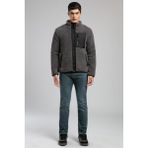 Lee Cooper Jose Erkek Dik Yaka Peluş Mont Gri - Antrasit