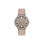 Lee Cooper Kadın Saati, Bej Kadran, Gümüş Kasa, Bej Deri Kordon, Quartz, 3ATM, Lc07933.344