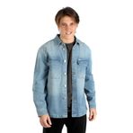 Lee Cooper Karela Erkek %100 Pamuk Jean Gömlek Heimdall Blue Light