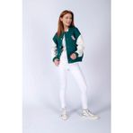 Lee Cooper Lona Kadın %100 Pamuk Sweatshirt Zümrüt Yeşili