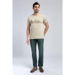Lee Cooper Londonlogo Erkek %100 Pamuk O Yaka T-Shirt Bej