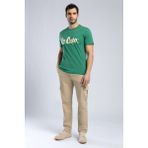 Lee Cooper Londonlogo Erkek %100 Pamuk O Yaka T-Shirt - Yeşil - 2XL