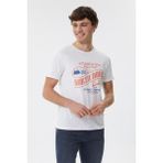 Lee Cooper Merlin Erkek %100 Pamuk Bisiklet Yaka T-Shirt Off White - Beyaz - 2XL
