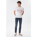Lee Cooper Merlin Erkek %100 Pamuk Bisiklet Yaka T-shirt Off White