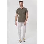 Lee Cooper Miless Erkek %100 Pamuk Polo Yaka T-Shirt Koyu Haki