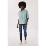 Lee Cooper Mindy Kadın %100 Pamuk Dokuma Gömlek Mint - Yeşil - S
