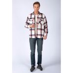 Lee Cooper Moses Erkek Dokuma Uzun Kol Gömlek Tarçın-Lacivert Ekose - 2XL - Kahve