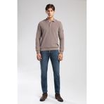 Lee Cooper Newblend Erkek Polo Yaka Sweatshirt Bej
