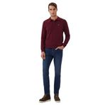 Lee Cooper Newblend Erkek Polo Yaka Sweatshirt Bordo