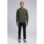 Lee Cooper Newblend Erkek Polo Yaka Sweatshirt Haki
