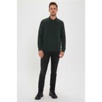 Lee Cooper Newblend Erkek Polo Yaka Sweatshirt Koyu Yeşil