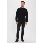 Lee Cooper Newblend Erkek Polo Yaka Sweatshirt Siyah