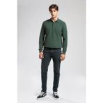 Lee Cooper Newblend Erkek Polo Yaka Sweatshirt Zümrüt