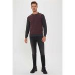 Lee Cooper Newdiagonal Erkek Bisiklet Yaka Sweatshirt Bordo