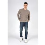 Lee Cooper Newdiagonal Erkek O Yaka Sweatshirt Koyu Bej