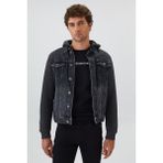 Lee Cooper Pablo 1 Erkek Kapüşonlu.jean Ceket - Mavi - 2XL