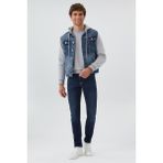 Lee Cooper Pablo Erkek Kapüşonlu Jean Ceket - Mavi - 2XL