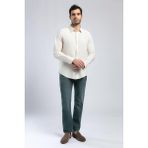 Lee Cooper Pavlon Erkek Uzun Kol Dokuma Gömlek Beyaz