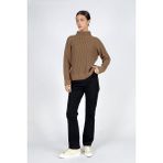 Lee Cooper Pearly Kadın Balıkçı Yaka Triko Kazak Kahverengi - XS