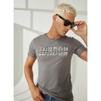 Lee Cooper Pers Erkek %100 Pamuk O Yaka T-shirt Gri