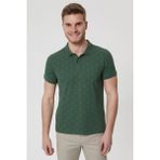 Lee Cooper Pine Erkek %100 Pamuk Polo Yaka T-shirt Koyu Yeşil