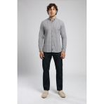 Lee Cooper Pired 1 Erkek Uzun Kol Ekose Gömlek Gri Mavi - 2XL