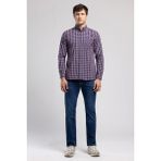 Lee Cooper Pired 1 Erkek Uzun Kol Ekose Gömlek Lacivert Bordo