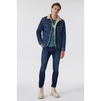 Lee Cooper Puebla Erkek Kürklü Jean Ceket - S - Mavi