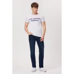 Lee Cooper Raquel Erkek %100 Pamuk O Yaka T-Shirt Beyaz
