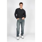 Lee Cooper Ricky Erkek Hıgh Rıse Straıght %100 Pamuk Rahat Kesim Yüksek Bel Düz Paça Jean Pantolon Mavi - Ramon Falcon Mid - 34 - 30