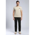 Lee Cooper Rinaldo Erkek %100 Pamuk O Yaka T-Shirt Bej