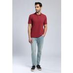 Lee Cooper Rolan Erkek %100 Pamuk Polo Yaka T-Shirt Bordo