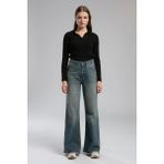 Lee Cooper Sandy Yüksek Bel Geniş Paça Kesim Geniş Paça Mavi Kadın Jean Pantolon - 29 / 33