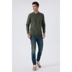 Lee Cooper Soon Erkek %100 Pamuk Uzun Kol T-Shirt Haki