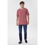 Lee Cooper Thomas Erkek %100 Pamuk Oversize Bisiklet Yaka T-Shirt Gül Kurusu