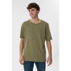 Lee Cooper Thomas Erkek %100 Pamuk Oversize Bisiklet Yaka T-Shirt Haki