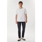 Lee Cooper Thomas Erkek %100 Pamuk Oversize Bisiklet Yaka T-Shirt Off White