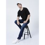 Lee Cooper Thomas Erkek %100 Pamuk Oversize Bisiklet Yaka T-Shirt Siyah