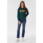 Lee Cooper Tila Kadın %100 Pamuk O Yaka Sweatshirt Zümrüt Yeşili