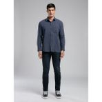 Lee Cooper Tiles Erkek Dokuma Uzun Kol Gömlek İndigo - Mavi - XL