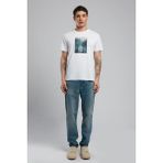Lee Cooper Tino Erkek %100 Pamuk O Yaka T-Shirt Beyaz
