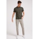 Lee Cooper Tree Erkek %100 Pamuk Baskılı Polo Yaka T-Shirt Olive - Yeşil