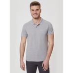 Lee Cooper Twins Erkek %100 Pamuk Polo Yaka T-Shirt Gri Melanj