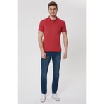 Lee Cooper Twins Erkek %100 Pamuk Polo Yaka T-shirt Kırmızı