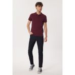 Lee Cooper Twins Erkek %100 Pamuk Polo Yaka T-Shirt Mürdüm