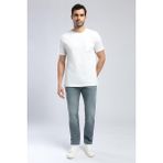 Lee Cooper Vincent Erkek %100 Pamuk O Yaka T-Shirt Ekru