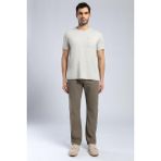 Lee Cooper Vincent Erkek %100 Pamuk O Yaka T-Shirt Taş