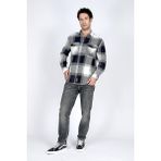 Lee Cooper Wilfor Erkek Dokuma Uzun Kol Gömlek Lacivert-Haki - 2XL - Mavi