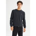 Lee Erkek Regular Fit Pamuklu Bisiklet Yaka Logo Detaylı Siyah Kazak - L2520367 - XL